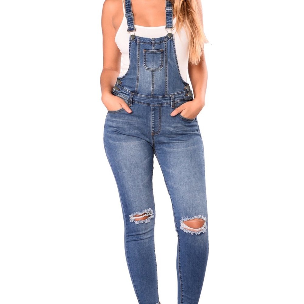 NEW Denim Skinny Jean Overalls